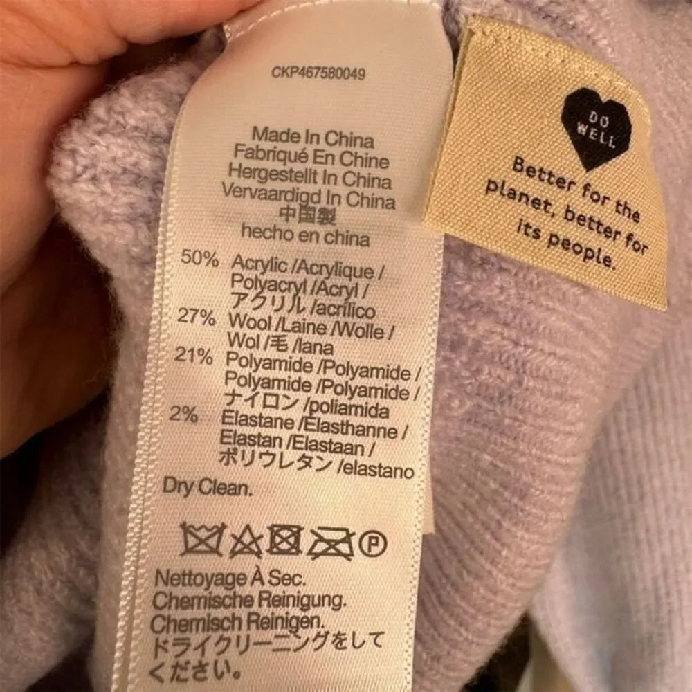 Madewell Lilac Square-Neck Wool Pullover Sweater Coziest Yarn‎ Size Large